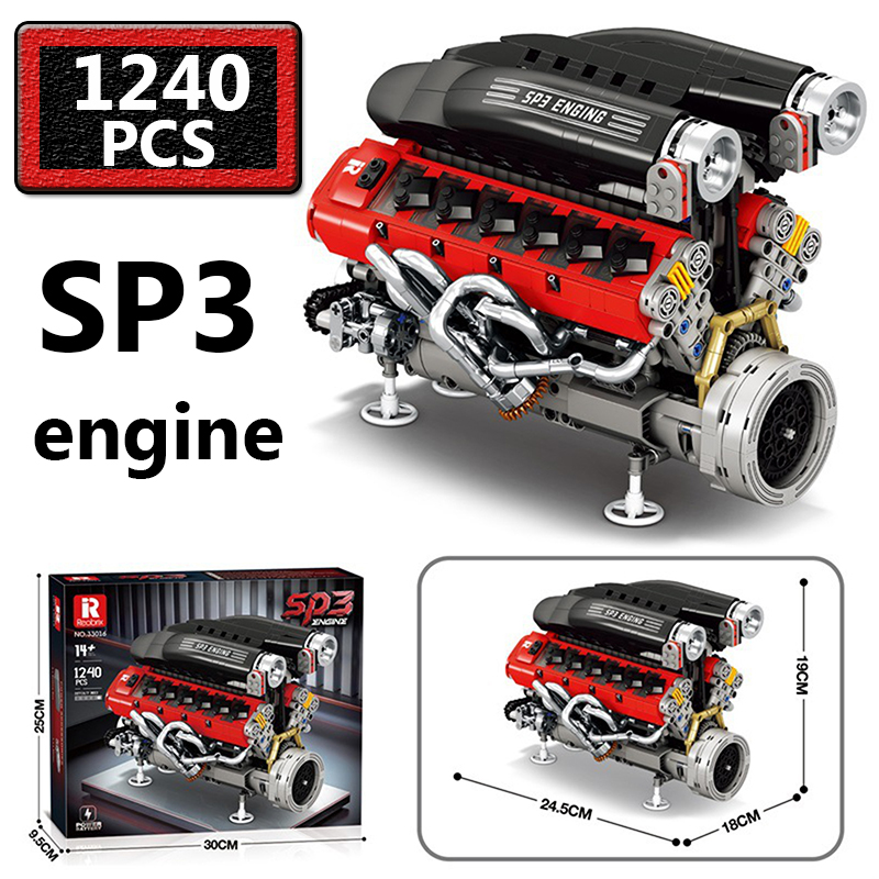 Kids Toys Idea - 1240PCS Model Mesin Mobil SP3 Mesin