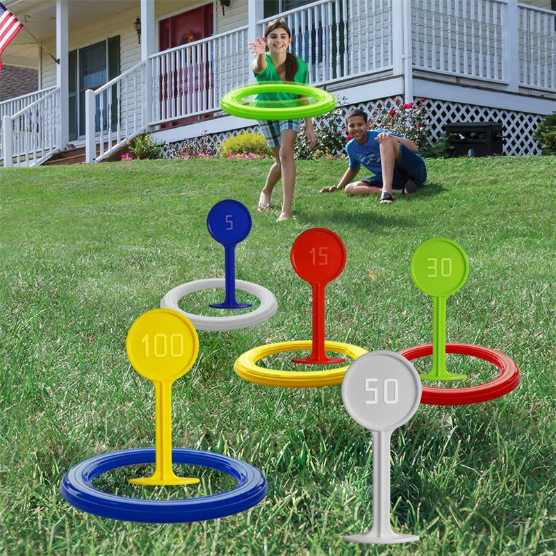 Kids Yard Toys - Permainan Lempar Cincin Plastik untuk Anak-Anak,