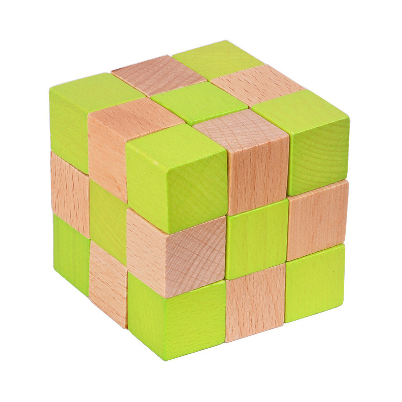 Wooden Puzzle Kids - Teka-teki Kubus Ular Kayu Latihan Logika