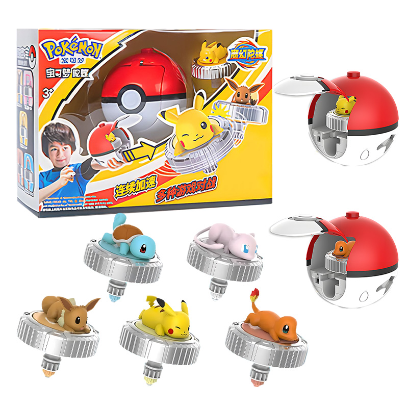 Spin Top Gyro Toy - Mainan bola atas berputar Pokemon, tokoh