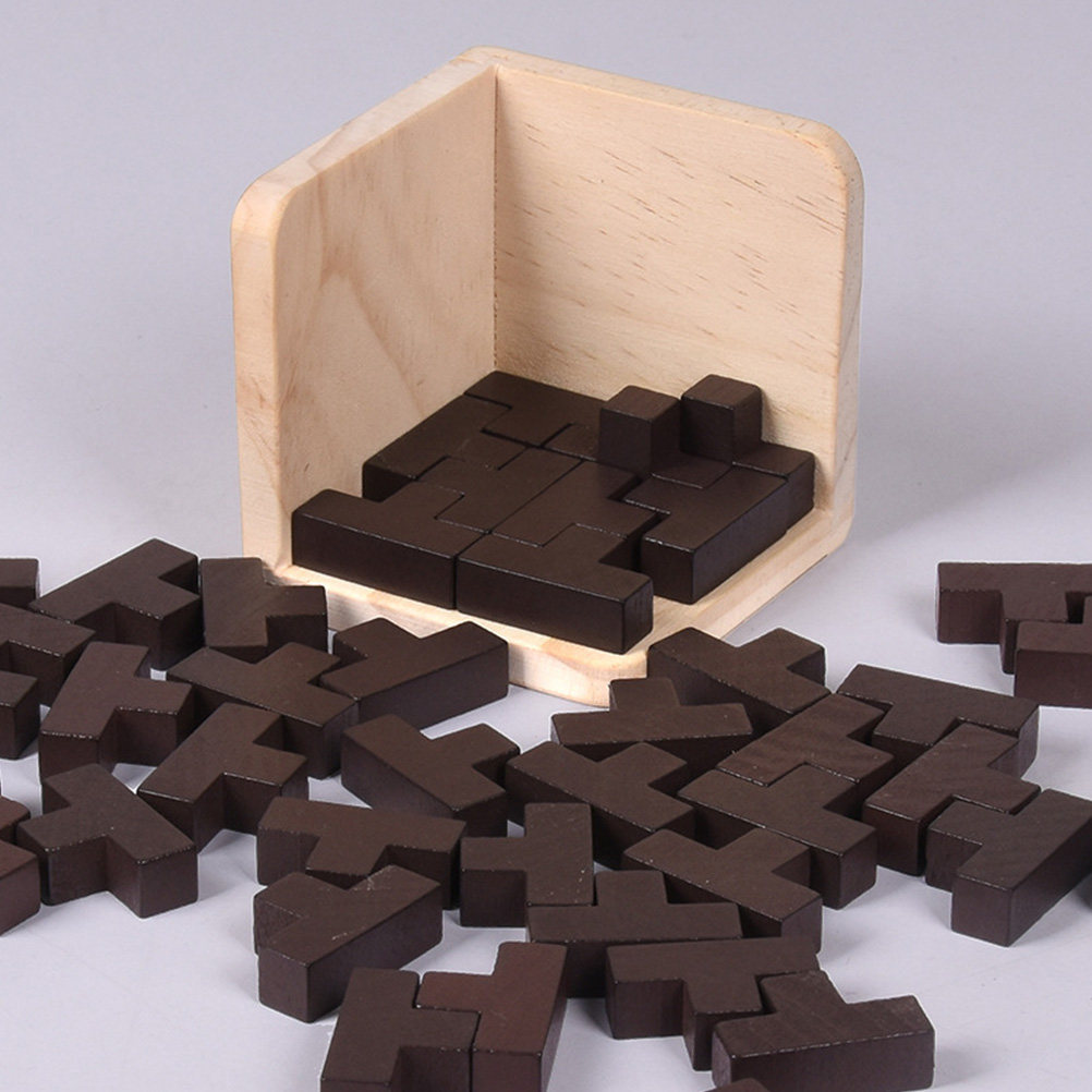 Wooden Puzzle Kids - Set Puzzle Kubus Edukatif Kayu, Blok