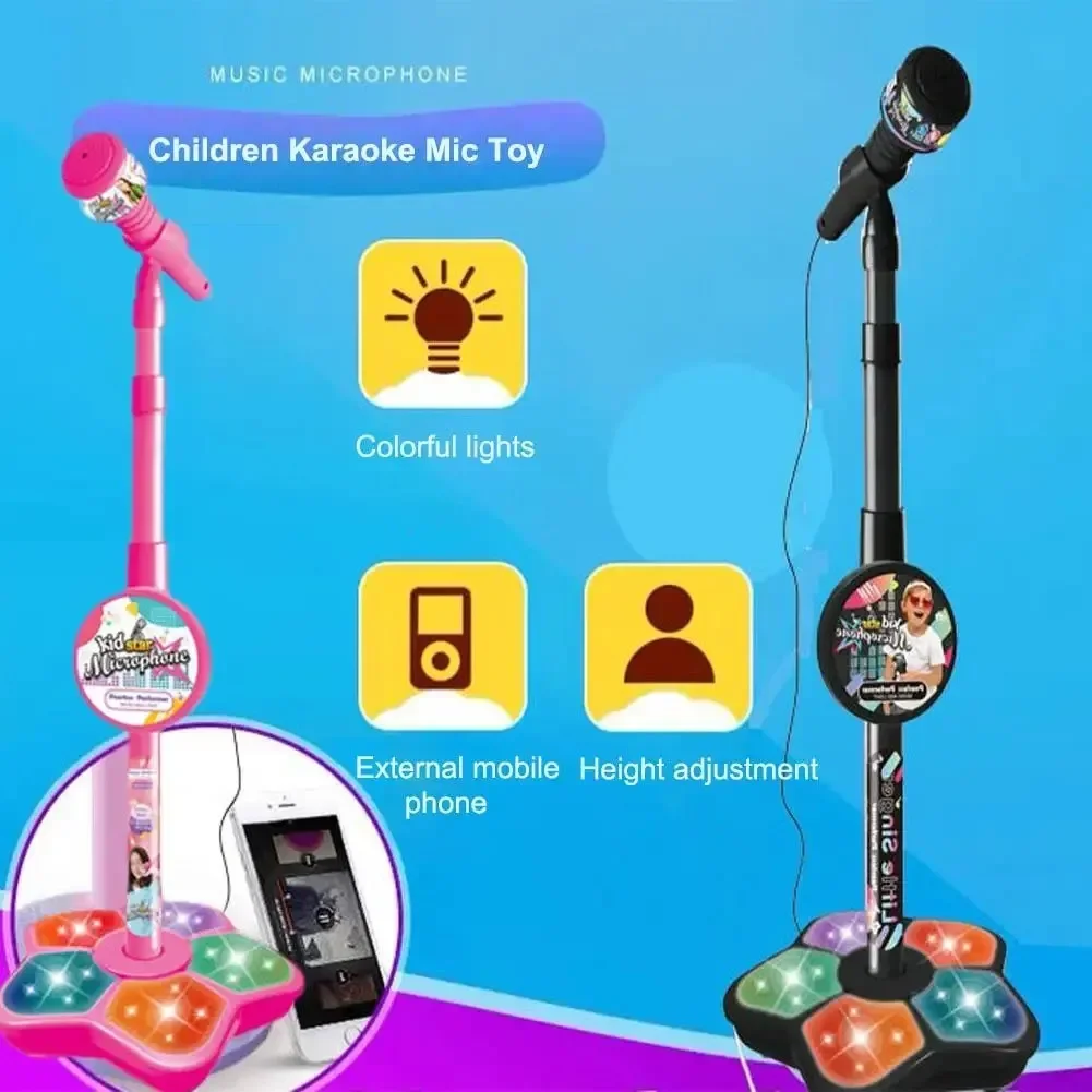 Kids Microphone Karaoke - Mikrofon Anak-anak dengan Stand Lagu Karaoke