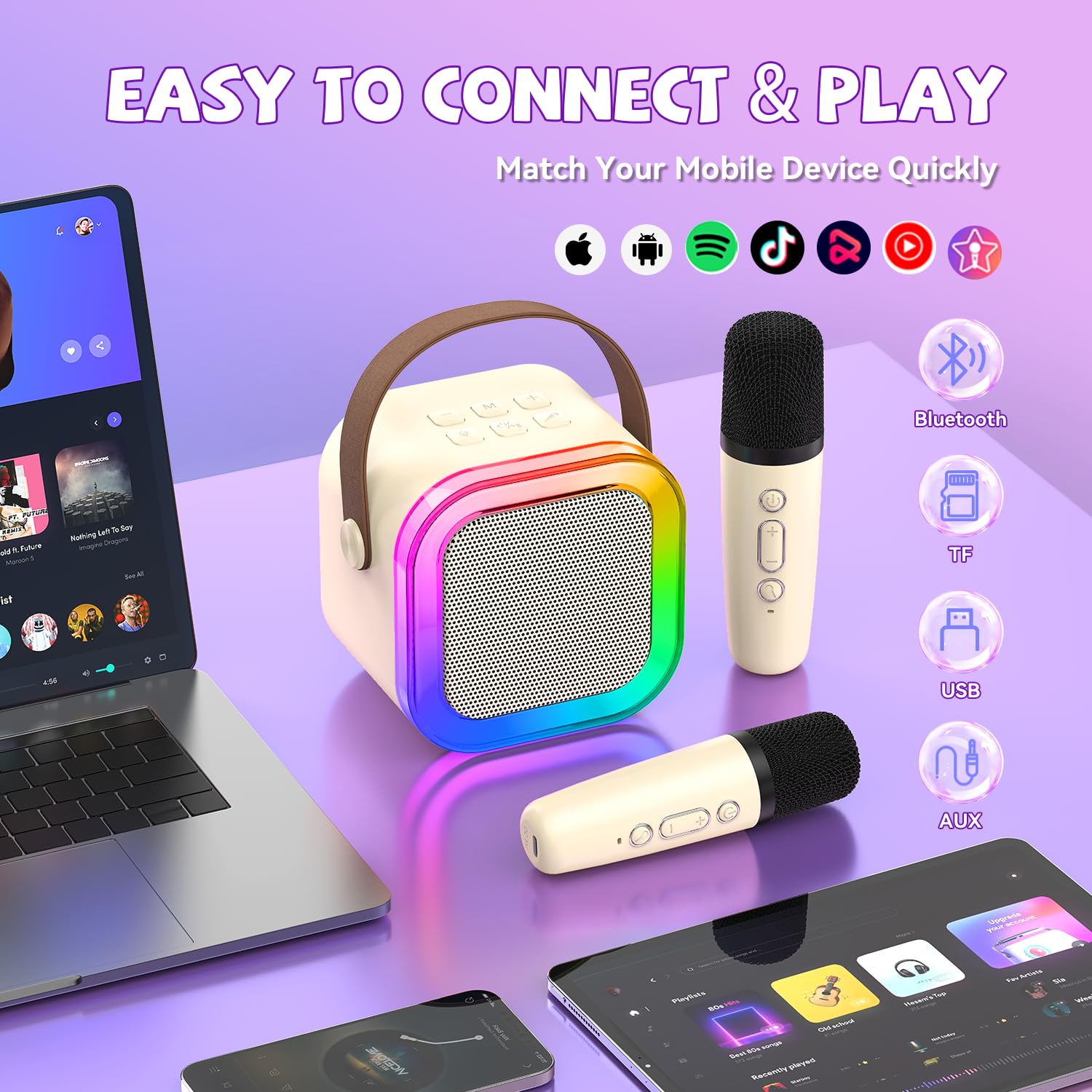 Kids Microphone Karaoke - Mesin Karaoke Bluetooth Asli Haomuren untuk