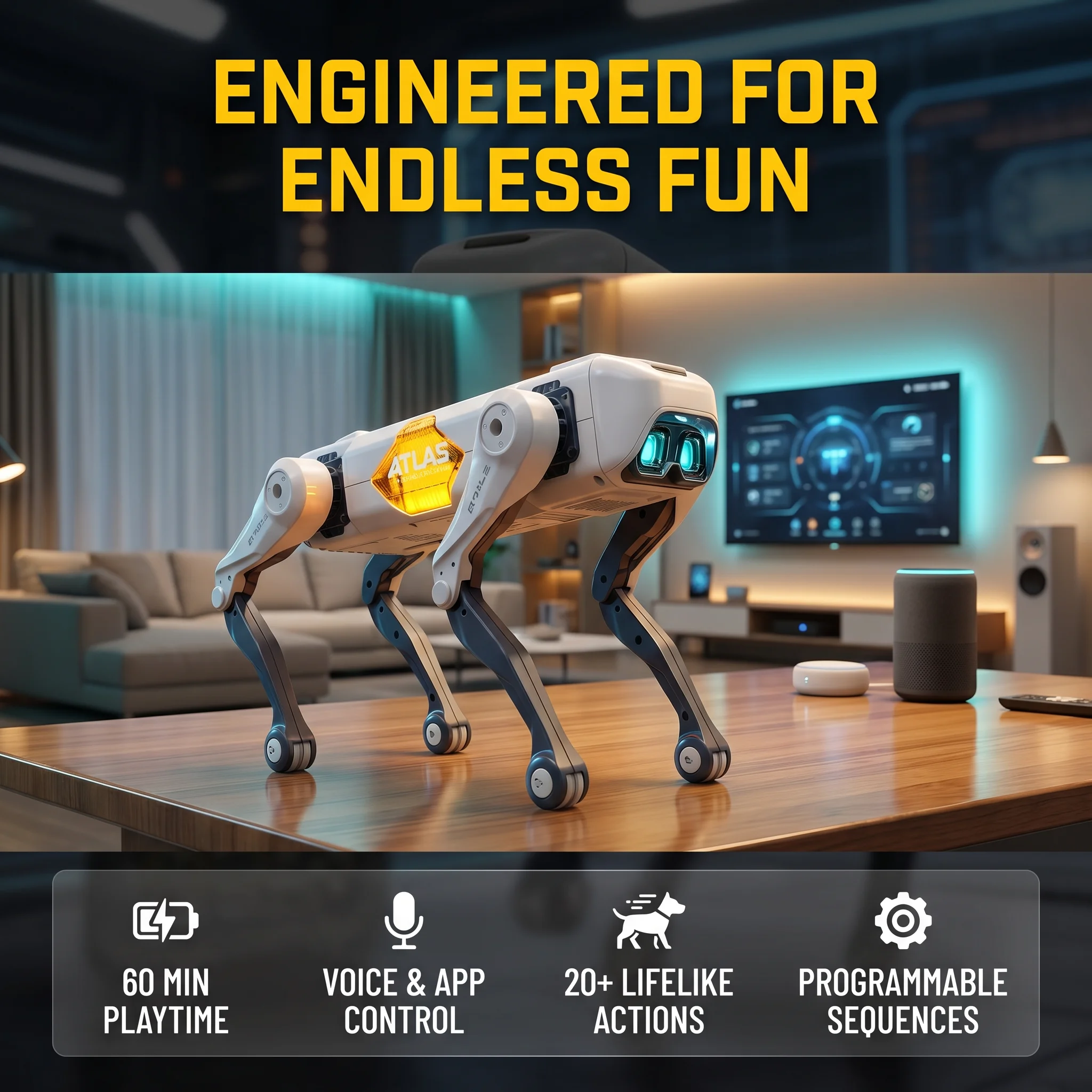 Kids Toys Idea - Robot Anjing Pintar AI, Kontrol Suara