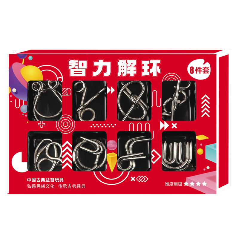 Cincin logam IQ mainan asah ot - Wooden Puzzle Kids ulasan dan harga