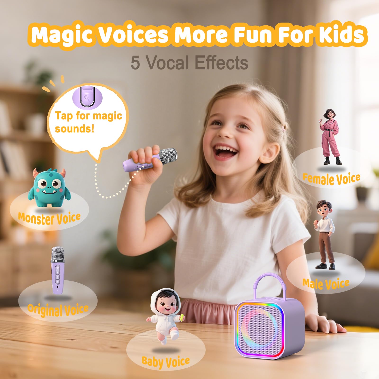 Mesin Karaoke Mini Haomuren un - Kids Microphone Karaoke ulasan dan harga